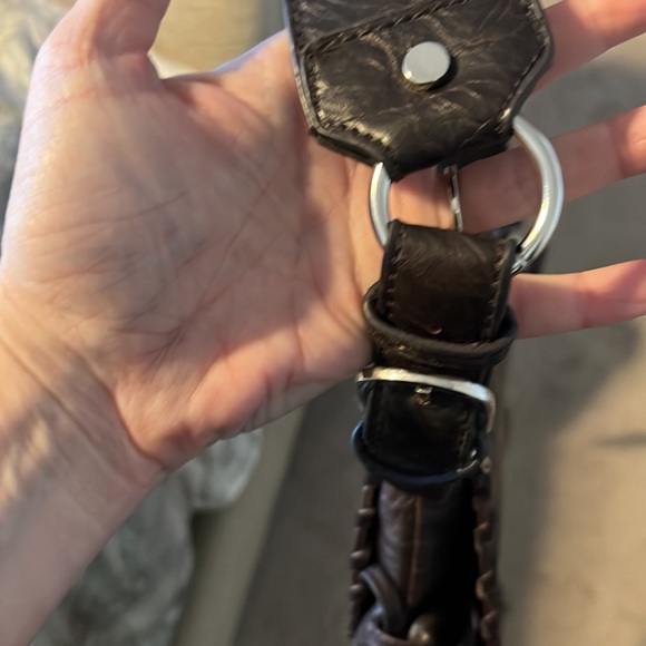 Leather Treska boho purse with cowhide front excellent condition! Snap and - Picture 7 of 13